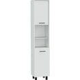 thumbnail image 3 of 78" Inch High White Pantry Cabinet, Four Legs, Three Interior Shelves, Two Open Compartments For Exquisite Kitchen Pantry, Tall Cabinet With Cabinets Functionality, 3 of 4