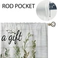 thumbnail image 5 of Green Leaves Eucalyptus Inspirational Kitchen & Bathroom Curtains - Rustic Flower Quotes, Farmhouse Floral Cafe Style - 27.5x39 Inch, 5 of 7