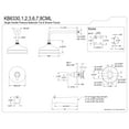thumbnail image 5 of Kingston Brass KB6332CML Manhattan Single-Handle Pressure Balanced Tub and Shower Faucet, Polished Brass, 5 of 7