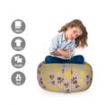 thumbnail image 2 of Paw Print Storage Toy Bag Chair, Animal Steps Style Pattern Themed Pattern in Earth Tones, Stuffed Animal Organizer Washable Bag, Small Size, Warm Taupe Brown Mustard, by Ambesonne, 2 of 3