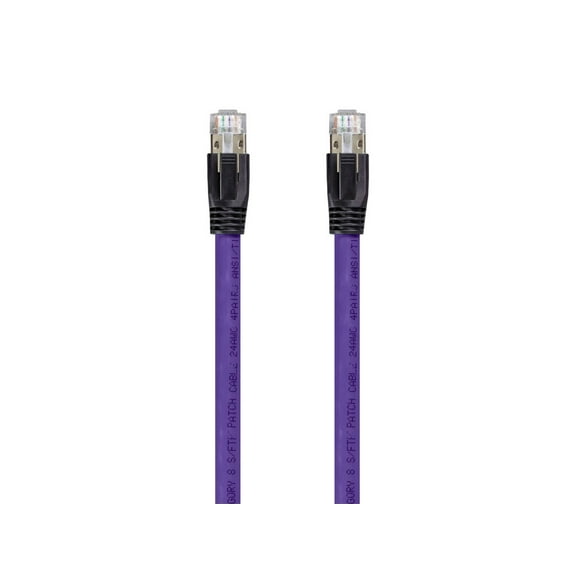 Monoprice Cat8 Ethernet Network Cable - 1 Feet - Purple | 2GHz, 40G, 24AWG, S/FTP - Entegrade Series
