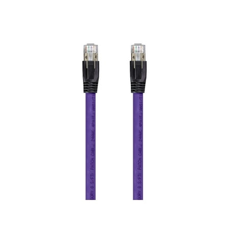 UPC: 0889028077887 | Monoprice Cat8 Ethernet Network Cable – 1 Feet – Purple | 2GHz  40G  24AWG  S/FTP – Entegrade Series
