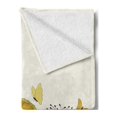 thumbnail image 2 of Spring Soft Flannel Fleece Throw Blanket, Polka Dot Winged Butterflies Flying over Poppy Flowers and Tulips, Cozy Plush for Indoor and Outdoor Use, 70" x 90", Earth Yellow Pale Green, by Ambesonne, 2 of 5