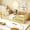 Natural, variant on Bellemave Twin Size Floor Bed Frame, Wooden House Bed Twin Size with Fence, Montessori Bed with Guardrails for Bedroom(White)