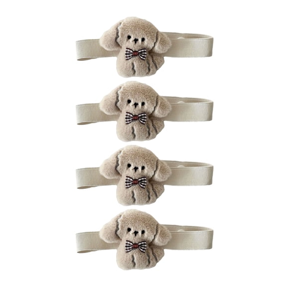 Ruanlalo Cute Puppy Curtain Ties Fuzzy Dog Elastic Curtain Tiebacks Plush Stuffed Puppy Curtain Holders for Nursery Kids Room Decor