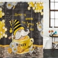 thumbnail image 2 of Yellow Gnomes Shower Curtain, Waterproof Shower Curtains for Bathroom, Bee Daisy Honey Vintage Washable Fabric Bathtub Curtain Set Bath Decor with 12 Hooks Extra Long 72"x96", 2 of 8