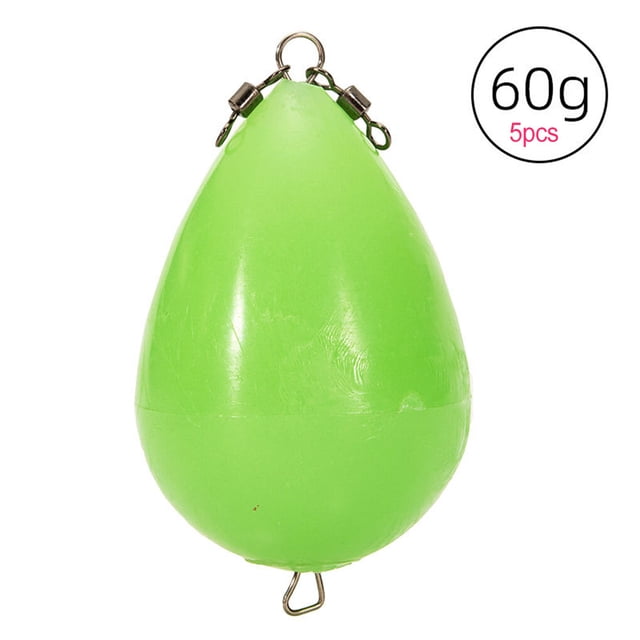 Night Light Luminous Egg Fishing Bobbers Long-Distance Thrower Accessories Portable Mini Handy Bouy Sufficient Efficient Bait Accessory 60g(5pcs)