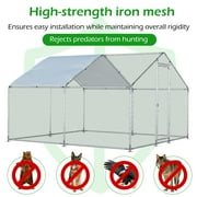 YODOLLA Chicken Coop Run Chicken Playpen 130 Sq.Ft Large Walk-in Metal Chicken Cage with Chain Link Fence