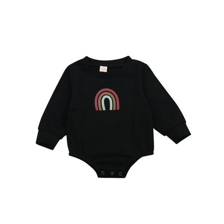 

Gupgi Newborn Baby Kids Boys Girls Long Sleeve Rainbow Print Romper