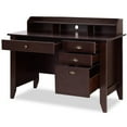 thumbnail image 3 of Pemberly Row Contemporary MDF Computer Desk with 3 Side Drawers in Brown, 3 of 10