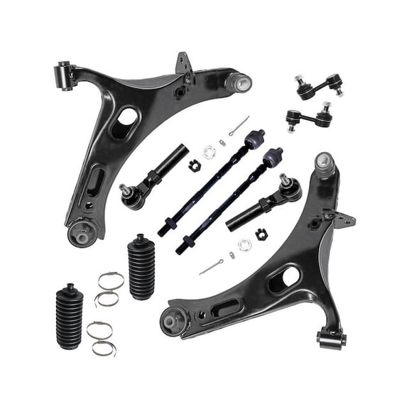 Front Lower Control Arm Ball Joint Tie Rod and Sway Bar Link Kit - Compatible with 2010 - 2014 Subaru Legacy (with 0.61 Inch, 16mm Threads) 2011 2012 2013