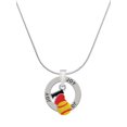 thumbnail image 1 of Delight Jewelry Silvertone I love Softball - Red Heart Joy Ring Charm Necklace, 18", 1 of 4