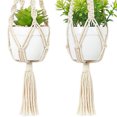 thumbnail image 6 of Cheers US 2Pcs Macrame Plant Hanger and Hooks Indoor Outdoor Hanging Plant Holder Basket Jute Rope Holder Hanging Planter Stand Flower Pots for Decorations, 6 of 7