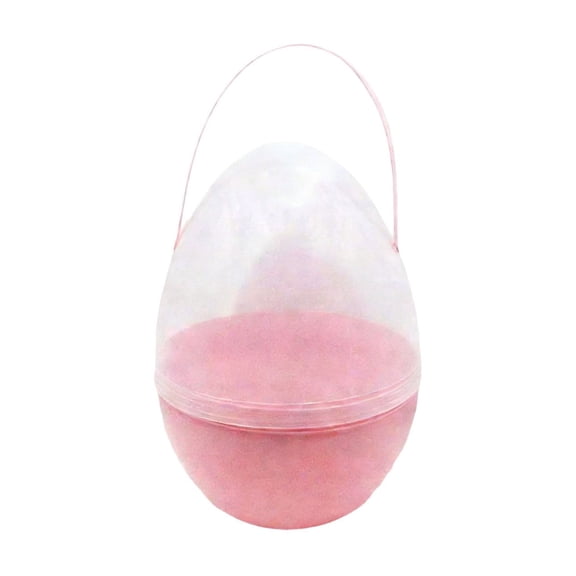 Extra Large Clear Plastic Easter Egg Fillable Treasure Hunts Egg for Snacks Candy Party Gifts and Decor, Pink