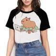 thumbnail image 2 of Camiseta de capibara para mujer, camisetas Kawaii, camiseta divertida de Capibara, camisetas Harajuku, ropa femenina, moda kawaii Y2k 90s, 2 of 5