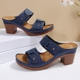thumbnail image 4 of Lenago Women Sandals Casual Comfortable Plus Size Solid Color Round Toe Open Toe Heel High-Heeled Sandals 37, 4 of 9