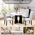 thumbnail image 5 of Harper & Bright Designs 5 Piece Round Dining Table Set for 4, Modern Marble Dining Table and 4 High Back Upholstered Chairs for Dining Room Kitchen, Beige + White, 5 of 19