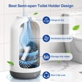 thumbnail image 3 of Toilet Bowl Brush Holder Set: Deep Cleaning Silicone Toilet Cleaner Scrubber Under Rim with Curved Bristle for Bathroom Dead Corner Clean - Modern Rv Toilet Decorative Accessories - White, 3 of 7