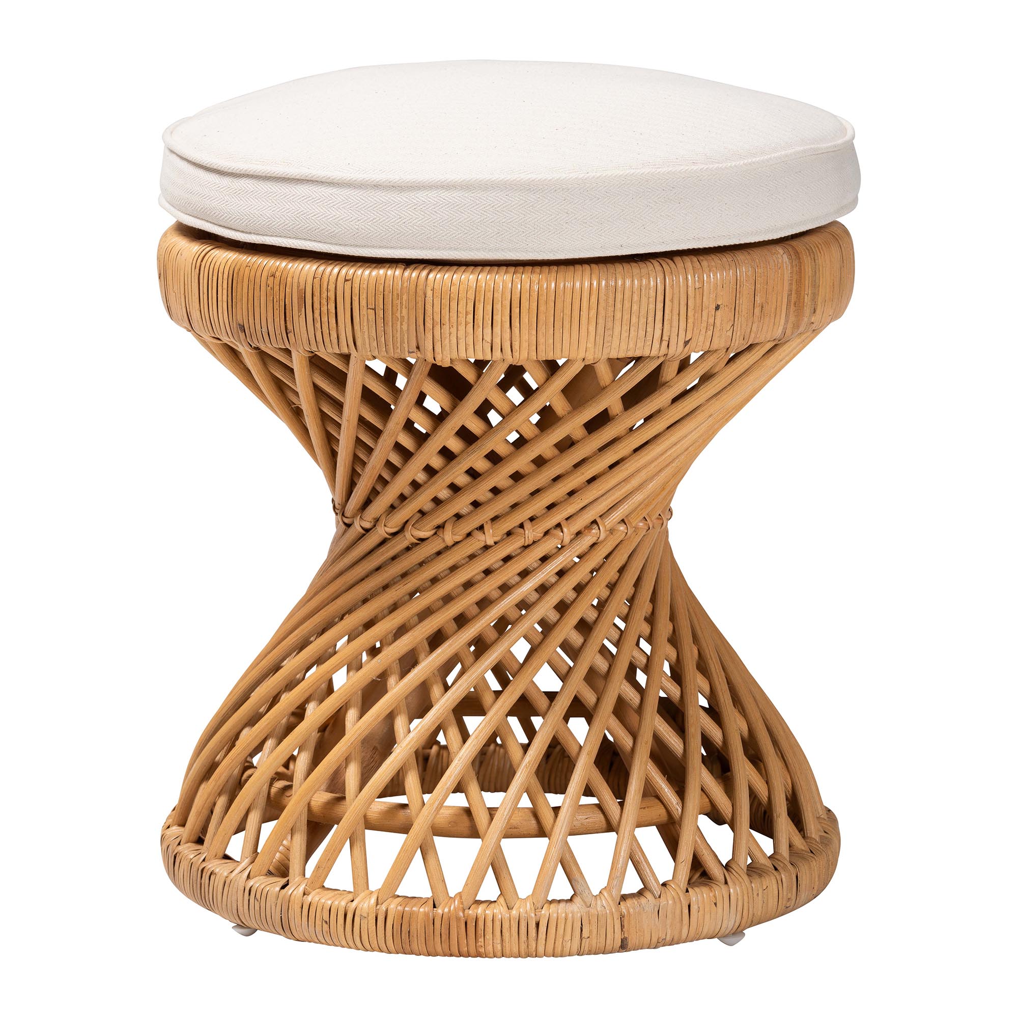 bali & pari Borneo Boho Footstool, Light Honey