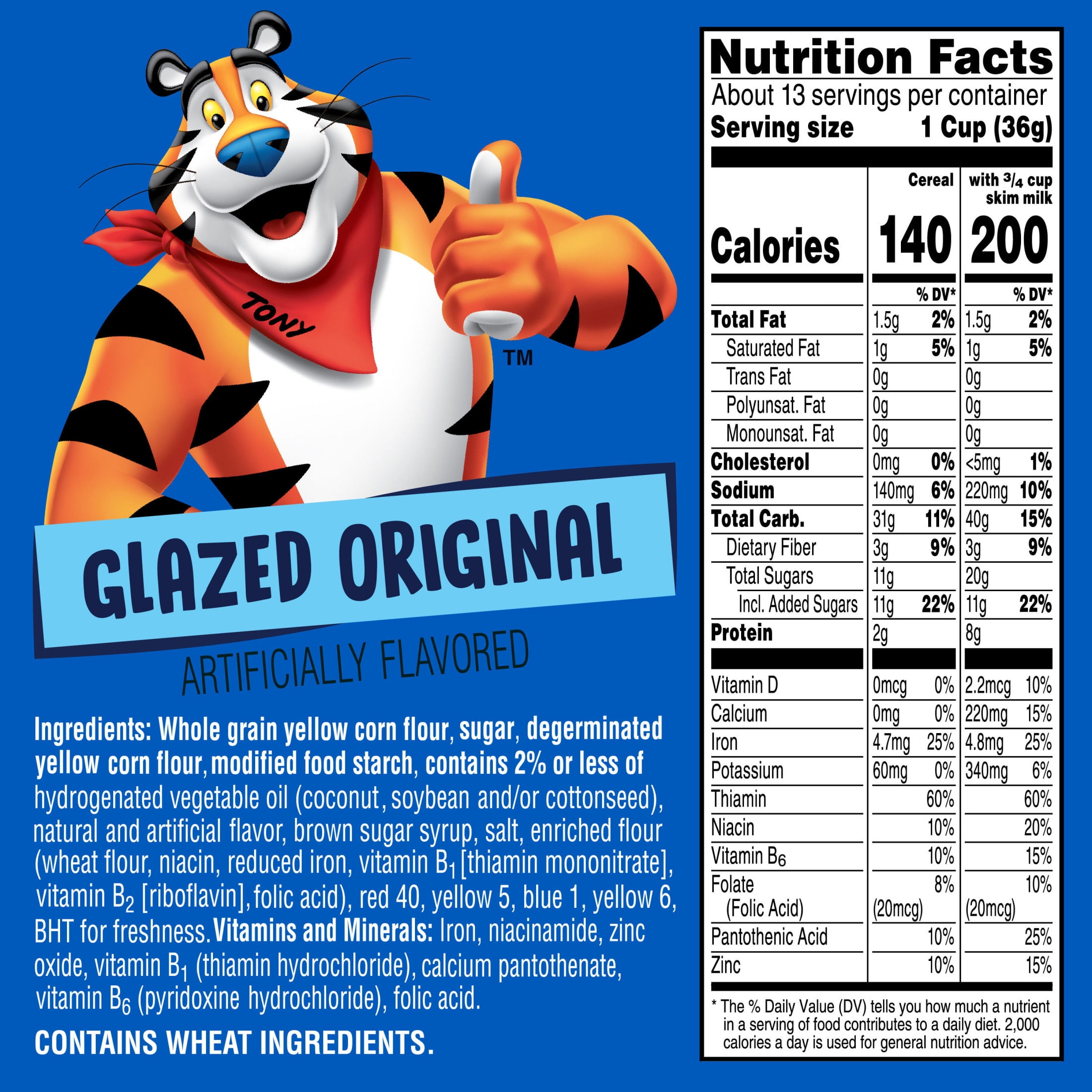 Kellogg's Frosted Flakes Glazed Donut Holes Original Breakfast Cereal, Kids Cereal, Family Size, 17 oz
