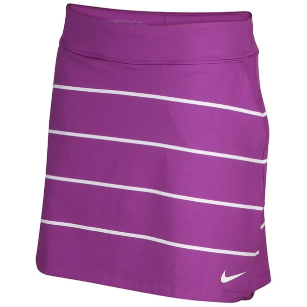 Nike Women's DriFit Tournament Knit Stripe Golf SkortsPurple/White