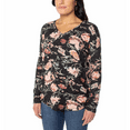 thumbnail image 3 of Well Worn Ladies' V-Neck Long Sleeve Top (Vintage Floral, XS), 3 of 4