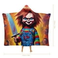 thumbnail image 2 of Child's Play Chucky Wearable Blankets Hooded Soft Hoodie Blanket Winter Warm Throw Blankets Cape 50"x60", 2 of 8