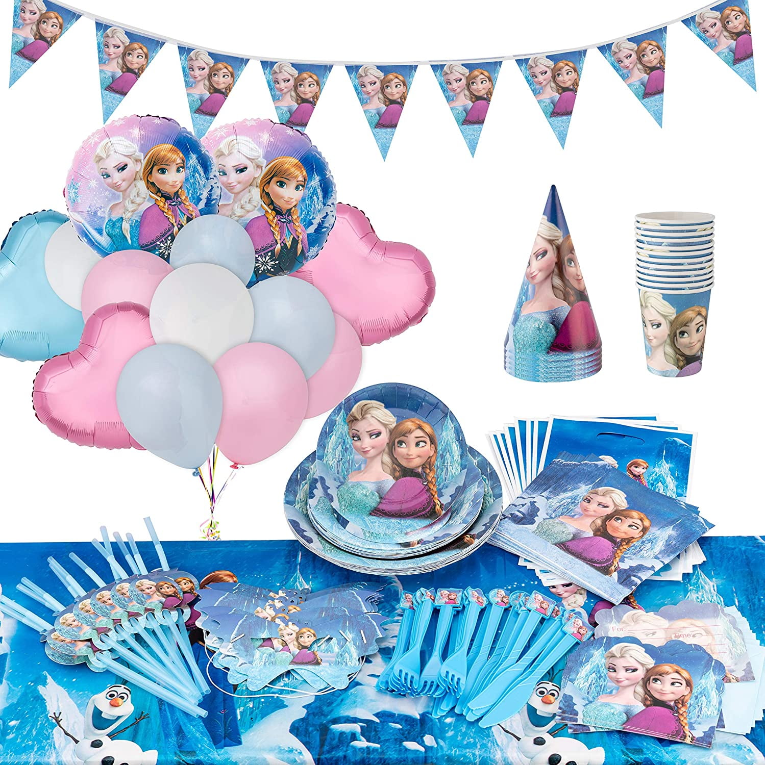 Girls FROZEN 2 II Official ANNA ELSA OLAF Birthday Party Range Tableware Supplie 