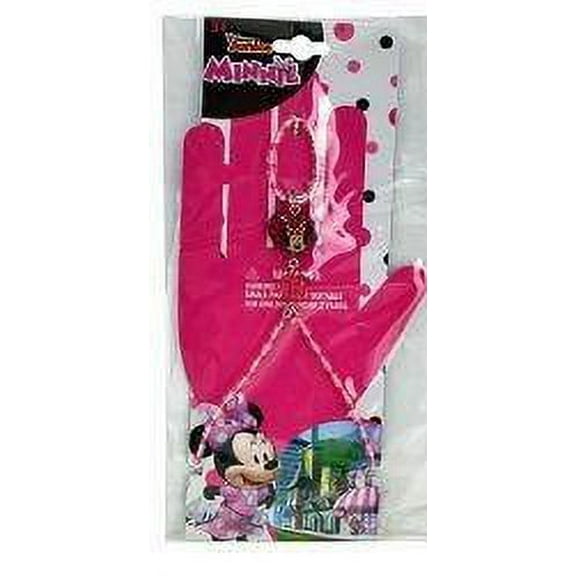 Disney Minnie Mouse Girls Beaded Ring Bracelet Glitter Charm Jewelry