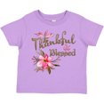 thumbnail image 3 of Inktastic Thankful and Blessed Inspirational Saying with Pink Flowers Boys or Girls Toddler T-Shirt, 3 of 5