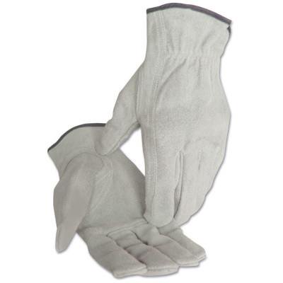- 4000 Series Leather Driver Gloves, Split Cowhide, X-Large, Unlined, Pearl Gray