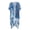 Blue and White Tie-Dye Design, variant on Polyester Long Kimono Swimsuit Cover Up for Beach Short Sleeve Breathable Tie-Dye Stars & Stripes