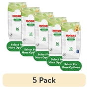 (5 pack) Huggies Natural Care Sensitive, Fragrance-Free Baby Wipes, Unscented Wipes, 1 Pack, 16 Wipes