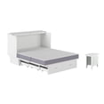 thumbnail image 1 of Home Square Ensemble de 2 Lits Escamotables Grand avec Coffre et Table d'Appoint, Blanc, 1 of 20