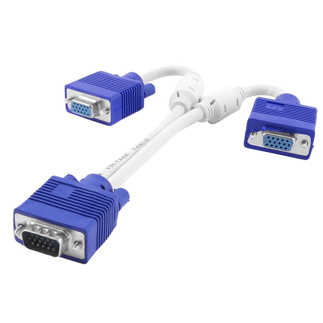 VGA Splitter Cable 1 Computer to Dual 2 Monitor Male to Female Adapter Wire #EB