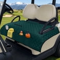 thumbnail image 3 of Psesaysky Universal Golf Cart Seat Covers for Club Car, Foldable, Washable, Breathable, Non-Slip Seat Towel Blanket with 4 Pockets for Golf Lovers, Dark Green, 3 of 8