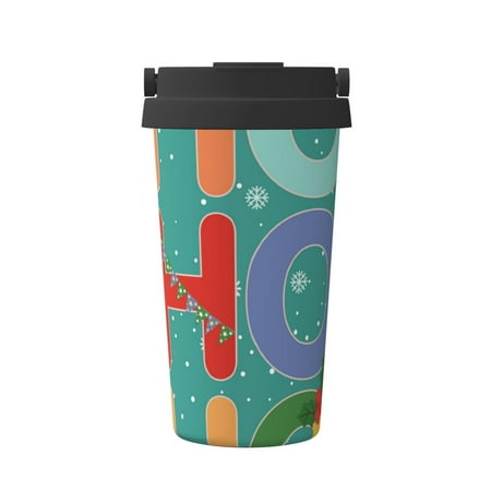 

KLL Ho Ho Ho Pattern Stainless Steel Vacuum Insulated Tumbler - Carry Insulated Coffee Mug - Reusable Insulated Cold Brew Iced Coffee Cup Thermos