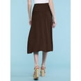 thumbnail image 3 of Made by Johnny Women's Lightweight Fold Over Flared Midi Skirt XL BROWN, 3 of 6