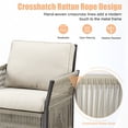 thumbnail image 4 of PARKWELL 5PCS Outdoor Swivel Glider Chairs Set, All-Weather Wicker Conversation Furniture with Swivel Rocking Chair, Ottomans,Oversized Deep Seat Rocker Lounge Chairs for Porch Balcony, Beige, 4 of 10