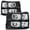Black/Clear - Clear Corner, variant on M-AUTO Headlight Assembly for 2007-2014 Chevy Silverado 1500, 2500 3500 & HD Models Truck, Black Housing Clear Lens Clear Corner