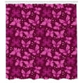 thumbnail image 3 of Ambesonne Butterfly Shower Curtain, Abstract Pink Butterflies, 69"Wx75"L, Magenta Pale Pink Maroon, 3 of 3