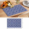 thumbnail image 6 of Navy Blue Placemats Set of 8 Traditional Tribal Abstract Geometric Art Place Mats Indoor Wipeable Table Mats Washable Cloth Dining Table Placemats for Kitchen Holiday Party Home Decor 13x19 Inch, 6 of 9