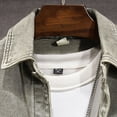 thumbnail image 7 of Maoxin Casual Jackets for Men Pocket Button Long Sleeves Shirt Flip Collar No Hat Shirt Loose Coat Spring/Autumn Clothing Green L, 7 of 7