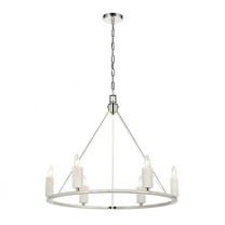 Elk Home 30-Inch Wide White Stone Chandelier, Polished Nickel
