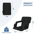 thumbnail image 3 of ZenSports Foldable Stadium Seat Chair for Bleachers 6 Reclining Positions, Waterproof, Black, 3 of 10