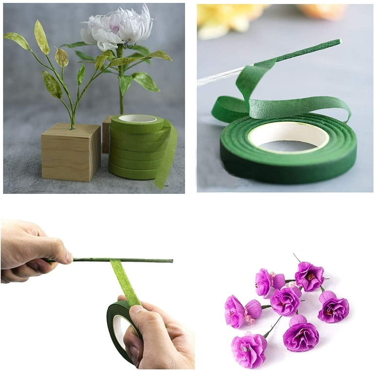 Incraftables White & Green Floral Tape (4pcs), Stem Wire (100pcs), Flower  Wire (30m) & Cutter. Light & Dark Green Flower Tapes for Bouquets. DIY  Flower Arrangements & Boutonniere Supplies Kit
