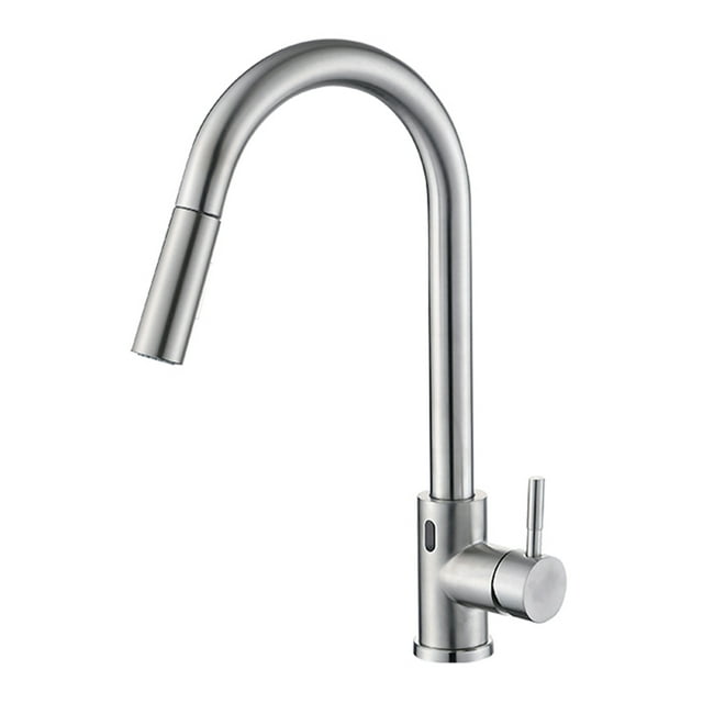 Sensor Kitchen Faucets Infrared Sensor Touchless One-Handle Pulldown Kitchen 304 Stainless Faucet,Adjustable Hot and Cold Water, 1/2 Universal Thread