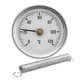 thumbnail image 1 of 2x Pipe Thermometer Temperature Gauge Clip On Spring 0-120 63mm Hot Water Dial Home, 1 of 4