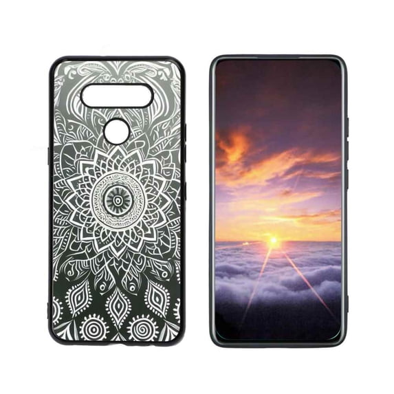 Compatible with LG Q51 Phone Case, Mandala11-119 Case Men Women, Flexible Silicone Shockproof Case for LG Q51