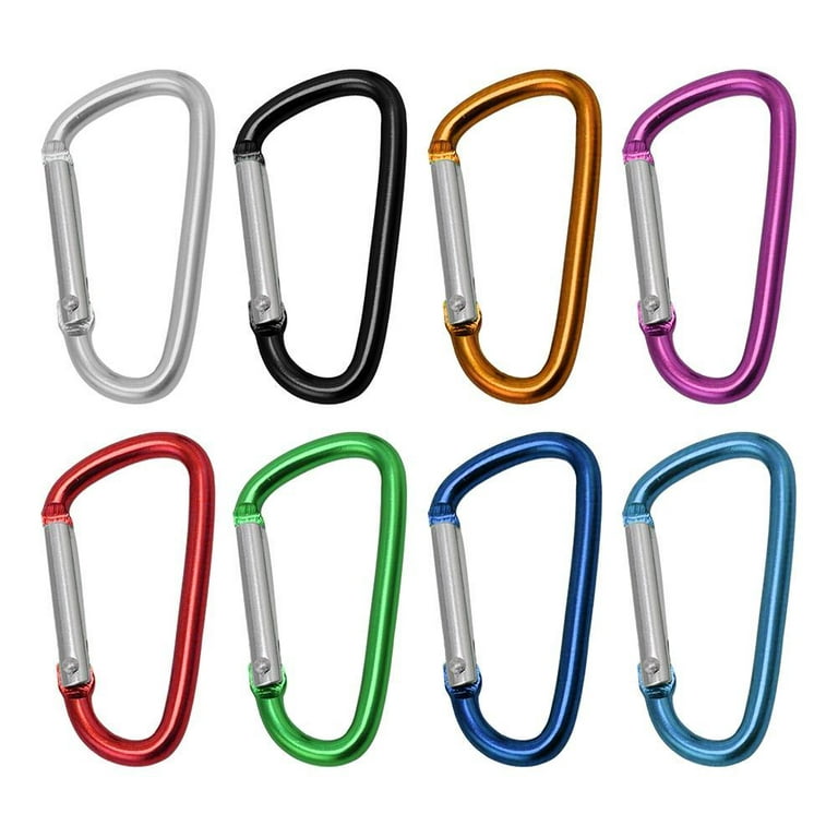 STURME 2 Aluminum D Ring Carabiners Clip D Shape Spring Loaded Gate Small Keychain Carabiner Clip Set Outdoor Camping Mini Lock Snap Hooks Spring